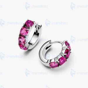 Pandora Pink Hoop Earrings